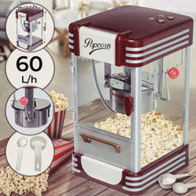 Jago - Retro Automaattinen Popcorn Kone - 50-luvun Ulkonäkö - Ruostumaton Teräs - 60L/Tunti - 28 x 24 x 45 cm