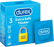 Durex Extra Safe kondomit 3 kpl, paksumpi, kosteutettu
