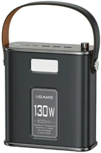 USAMS Powerbank 80000mAh 130W 2C+3A QC3.0+PD Fast Charge musta/musta STXLOGTC01 (US-CD196) + kaapeli USB-C-USB-C 100W 2m