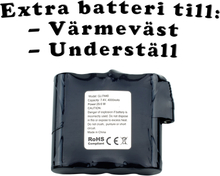 Litiumbatteri 7,4 V till underställ, värmeväst eller värmebälte