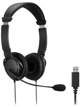 Kensington K33065WW kuulokkeet ja kuulokemikrofoni Langallinen Pääpanta Toimisto/puhelukeskus USB A-tyyppi Musta