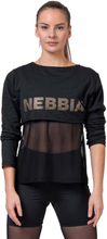Nebbia Intensiivinen Verkkopitkähihainen T-paita Musta M Nainen