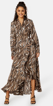 Object Collectors Item Papaya L/S Wrap Long Dress Fossil AOP:Zebra 34