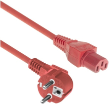 ACT Powercord mains connector CEE 7/7 male (angled) - C15 red 1.5 m