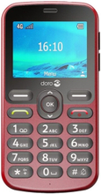 DORO 1881 - 4G-ominaisuuspuhelin / Sisäinen muisti 17 MB - microSD-korttipaikka - 320 x 240 pikseliä - takakamera - punainen