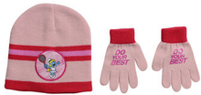 Vintersæt Smølfer pige tekstil pink/rød one-size