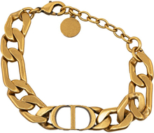 Pre-owned Dior Logo Charm Bracelet Gold