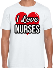 I love nurses / zusters verkleed t-shirt wit voor heren - Outfit verkleed feest