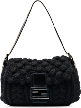 Pre-owned Fendi Wool Knit Shoulder Bag Black