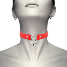Coquette hand crafted choker keys heart - red