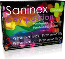 Preservativi saninex passione gay punteggiata di 3 unità