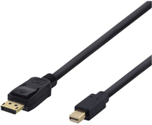 Deltaco Displayport Kabel 0.5m Mini Displayport Han 20 Pin Displayport Han