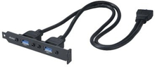 Akasa AK-CBUB17-40BK - USB-paneeli - USB tyyppi A (naaras) - 19-nastainen USB 3.0 liitäntärasia (naaras) - 40 cm
