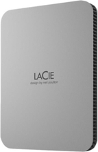 LaCie Mobile Drive STLP2000400 - Kiintolevy - 2 TB - ekstern (bærbar) - USB 3.2 Gen 1 (USB-C stikforbindelse) - månesølv - med 3 års Seagate Rescue D