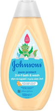 Johnson's Baby Pure Protect 2in1 Bath&Wash kylpy- ja vartalovesi lapsille 500 ml