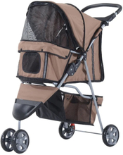 Rootz Dog Cart - Dog Buggy - Dog Trolley - Trolley Pet - Pet Travel Stroller - Puppy Jogger Carrier - Coffee Brown - 75x45x97 cm