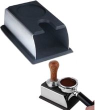 Stainless Steel Silicone Espresso Coffee Tamper Stand Barista Tool Powder Pad Hammer Pad(Black)