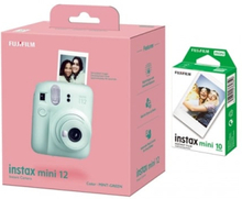 Fujifilm pikakamera instax mini 12 MINT vihreä+instax mini kiiltävä (10pl)