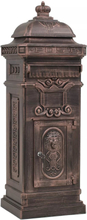 vidaXL Postkasse på søyle aluminium gammeldags rustbestandig bronse