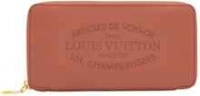 Louis Vuitton Brick Red Leather Travel Article Zippy Wallet