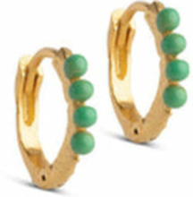 Emalje paula hoops 10mm, gressgrønne smykker