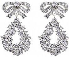 Alice bow earrings crystal silver