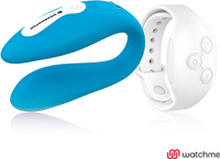 Vibratore telecomandato Wearwatch dual pleasure wireless technology watchme indigo e bianco