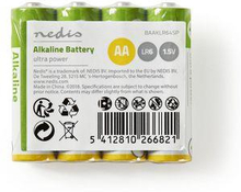 Nedis Alkaline Batteri AA | 1.5 V DC | 4-krympförpackning
