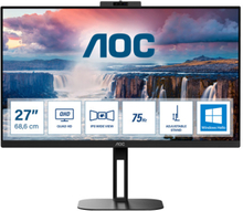 AOC V5 Q27V5CW/BK platta pc-skärmar 68,6 cm (27") 2560 x 1440 pixlar Quad HD LED Svart