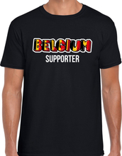 Zwart t-shirt Belgium / Belgie supporter EK/ WK voor heren