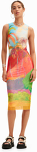 Multicolour tropical midi dress