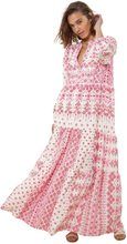 Clary Maxi Dress Embandery - rosa