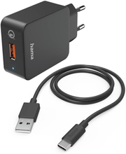 HAMA Charger 220V with USB-C Cable Qualcomm 19.5W Black