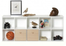 WOOD Shelving Unit with support - White