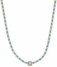 Gold Blue Crystal Haze Dutchess Chain Jewelry