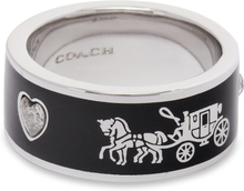 Ring Coach Enamel Horse & Carriage Band Ring 37479034RHO003 Silver