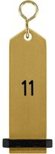 VEGA Nyckelring Bumerang med präglade siffror; 10x3 cm (LxB); Guldfärg; Prägling 11