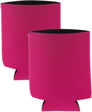 2x Stuks opvouwbare blikjeskoelers/ koel hoesjes fuchsia roze