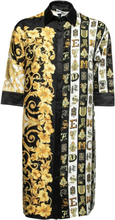 Versace Multicolor Printed Silk Short Shirt Dress
