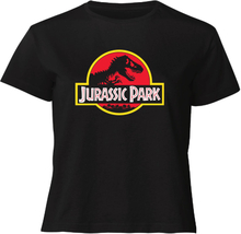 Jurassic Park Logo Women's Cropped T-Shirt - Black - XS - Black