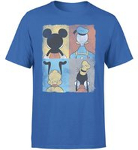 Donald Duck Mickey Mouse Pluto Goofy Tiles Men's T-Shirt - Blue - XS - Blue