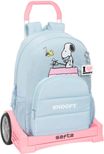 Skolväska med hjul Snoopy Imagine Blå 30 x 46 x 14 cm