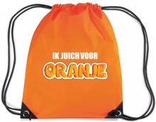Ik juich voor oranje nylon supporter rugzakje/sporttas oranje - EK/ WK voetbal / Koningsdag
