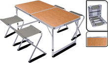 Redcliffs Hopfällbart campingbord med 4 stolar 120x60x70 cm brun