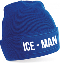 Ice-man muts - unisex - one size - blauw - apres-ski muts