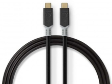 USB-kabel | USB 3.2 Gen 2x2 | USB-C Han | USB-C Han | 4K@60Hz | 20 Gbps | Guldplateret | 1.00 m |