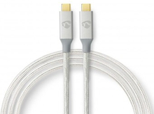 USB-kabel | USB 3.2 Gen 2x2 | USB-C Han | USB-C Han | 20 Gbps | Guldplateret | 1.00 m | Runde | Fl