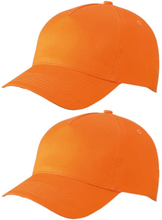 Set van 4x stuks 5-panel baseball petjes /caps in de kleur oranje