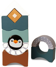 Penguin Stacking Tower Toys Baby Toys Educational Toys Stackable Blocks Multi/mønstret Magni Toys*Betinget Tilbud