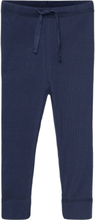 Rib Jersey Leggings W. String Leggings Blå Copenhagen Colors*Betinget Tilbud